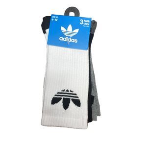 Socks Adidas Originals Roller Crew 3-Pack Shoe Sock Size 6-12